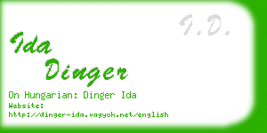 ida dinger business card